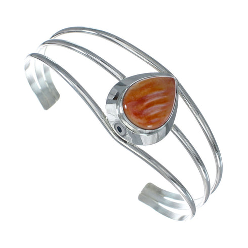 Navajo Oyster Shell Sterling Silver Tear Drop Cuff Bracelet NX11545
